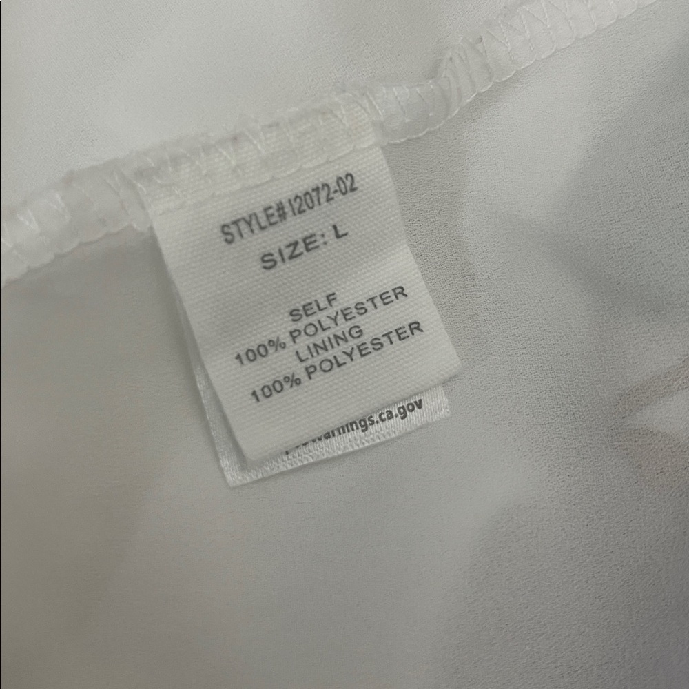 White Tiered Floral Print Maxi Dress Adjustable Spaghetti Straps Size Large - Picture 10 of 13